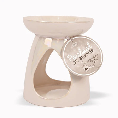 Deluxe Teardrop Pearlised Oil and Wax Melt Burner 14cm Assorted Colours