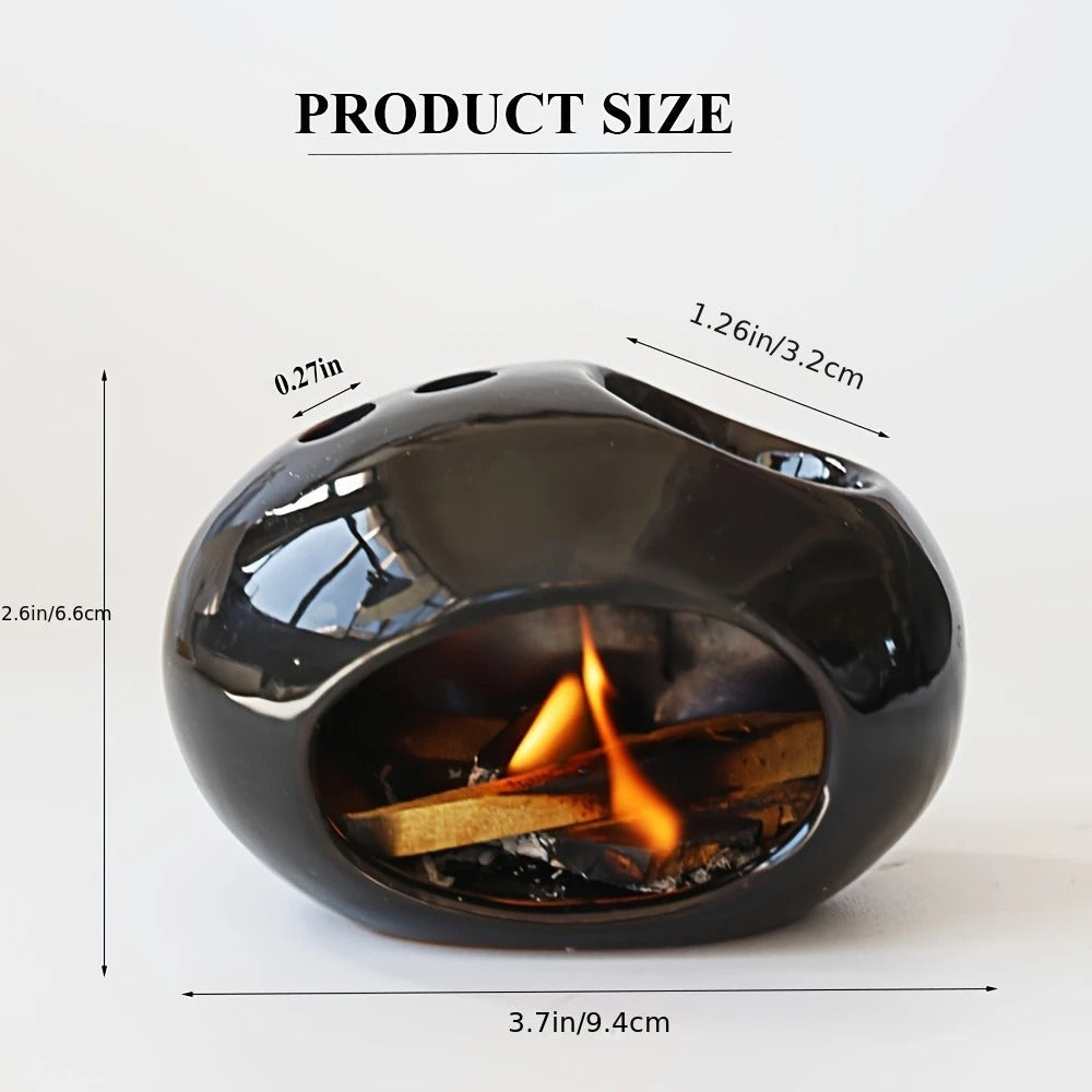 New Black Oval Retro Ceramic Burner