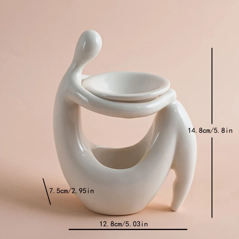 1 Elegant White Ceramic Essential Sizzler burner with Human Figure Design