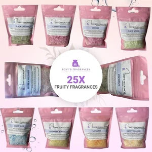 25 X Fruity Fragrance Packs Of Scented Sizzlers! High Fragrance And Low Heat.
