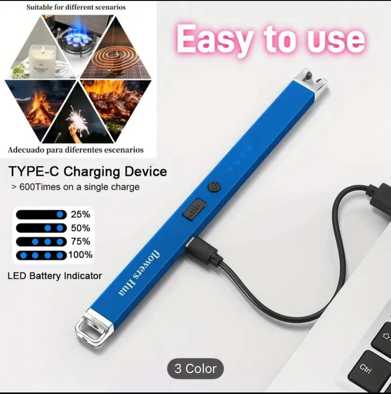 Arc-proof windless USB lighter with safety lock
