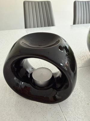Modern Black Ceramic Tealight Burner – Sleek, Stylish & Perfect for Any Home