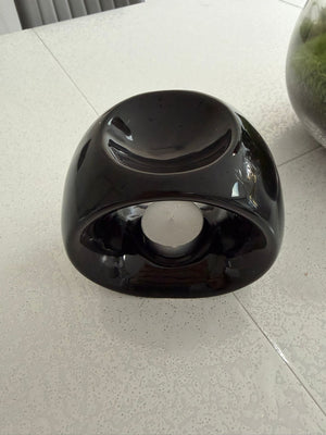 Modern Black Ceramic Tealight Burner – Sleek, Stylish & Perfect for Any Home