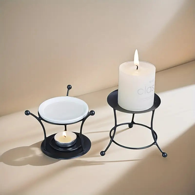 1 Elegant Iron Art Candle Holder - Versatile Retro Scent Burner
