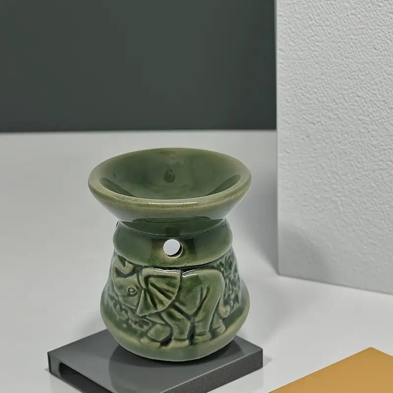 Ceramic Incense Holder, Elephant Pattern Wax Warmer