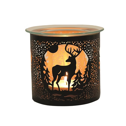 Black and Gold Candle Holder / Oil Burner - Stag