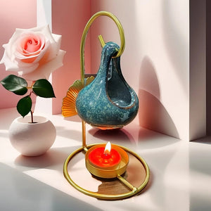 Creative Ceramic Iron Hook Diffuser Essential Oil Warmer, Blue Glaze Random Color